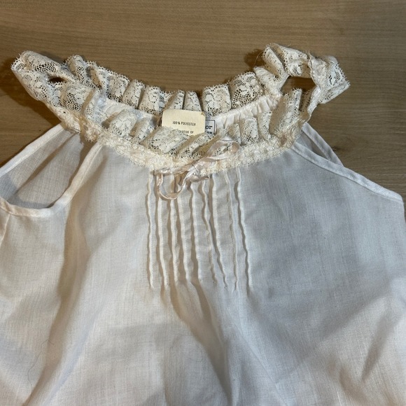 Christian Dior Baby Top 2T White Lace Ruffle Eyelet Trim Vintage - Picture 4 of 9